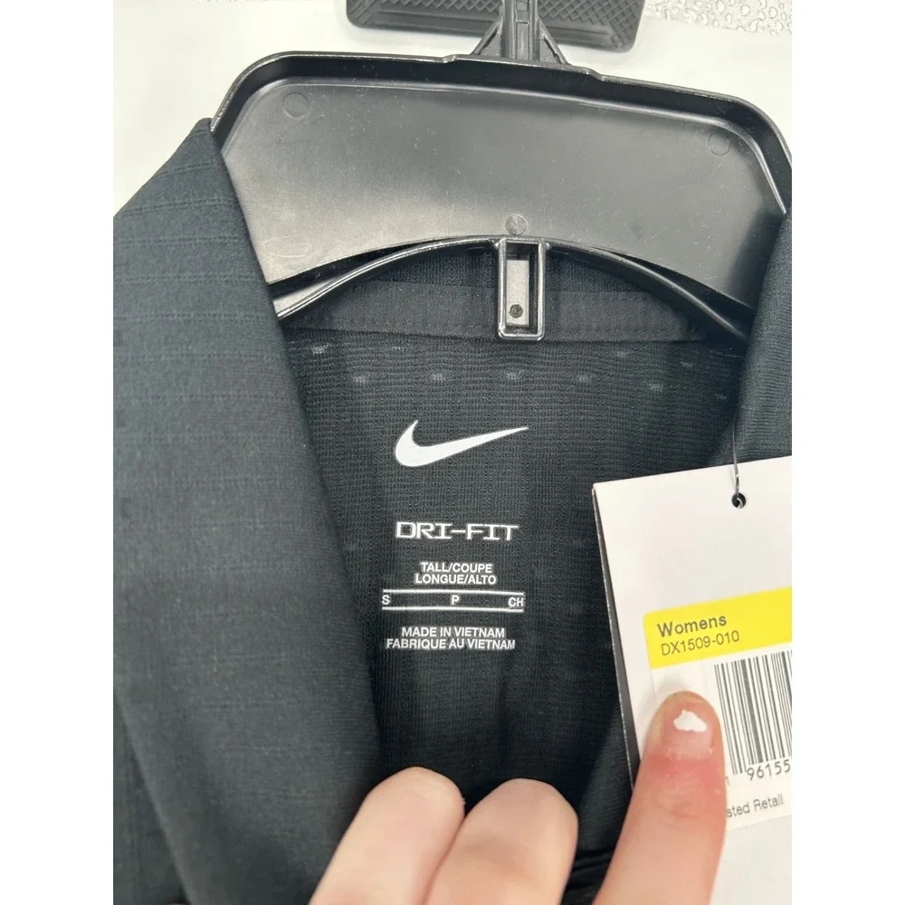 Nike Victory Polo Shirt Womens ST Small Tall Black Sleeveless Dri Fit DX1509-010